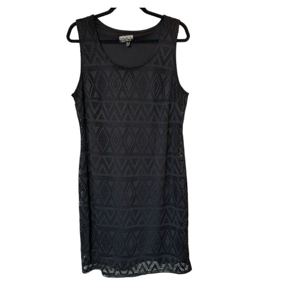 Allison Britney | Women’s Black Lace Sleeveless Dress | Size Large | NWOT | NEW